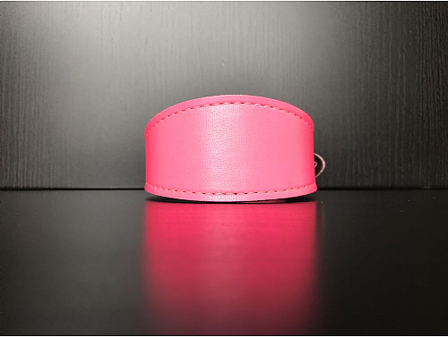 VEGAN Lined Fluorescent Pink - Whippet Collar - Size S
